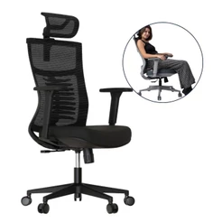 Cadeira de Escritório Mesh Ergonômica Vertta Preta Elements