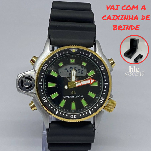 Relógio Masculino Aqualand Série Ouro Pulseira de Borracha Varias Cores brinde caixa