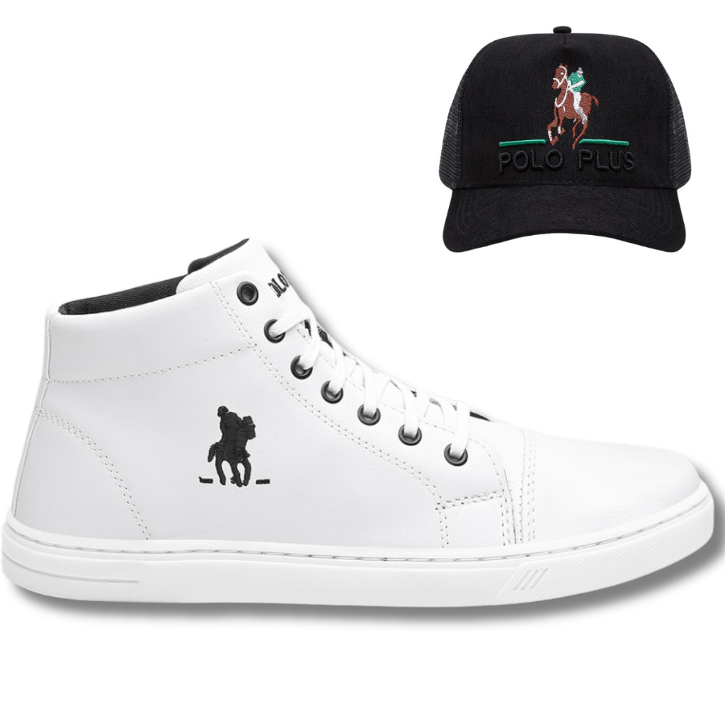 Kit Tênis Masculino Cano Médio Estiloso + Boné Confortável Casual Urbano Presente Perfeito