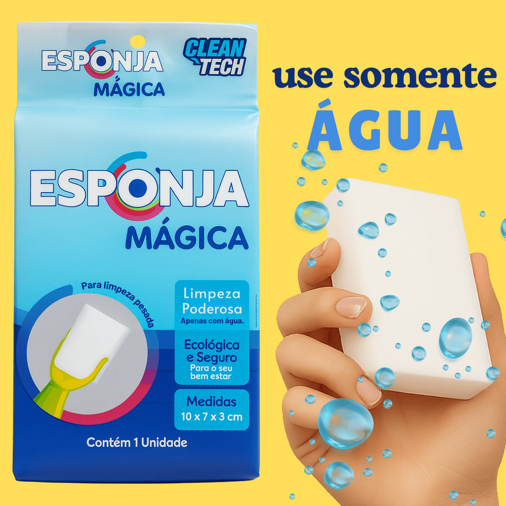 Kit Esponja Mágica Removedora de Manchas Difíceis Limpa Tênis Parede Box Rejunte