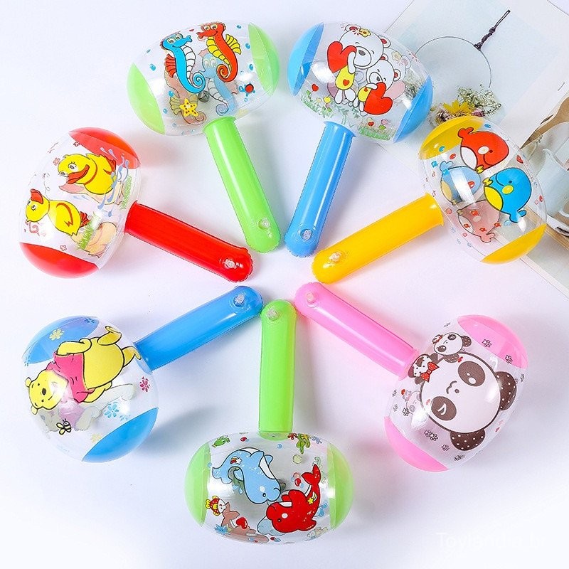 10/3 peças Martelo inflável de tamanho pequeno de  22cm com brinquedo de sino adequado para bebês brincar com crianças