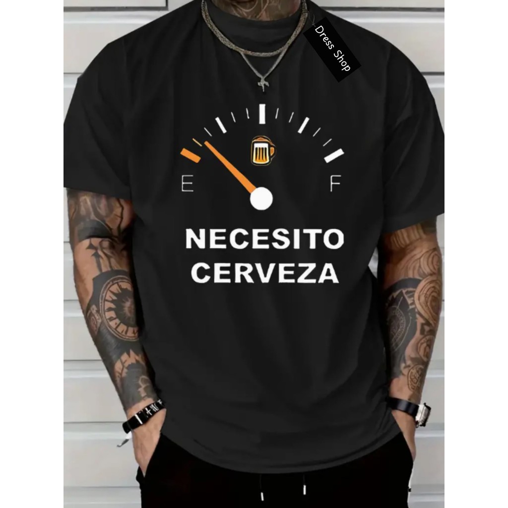 Camiseta Masculina Necesito Cerveza Blusa Estampada 100% Algodão basica manga curta