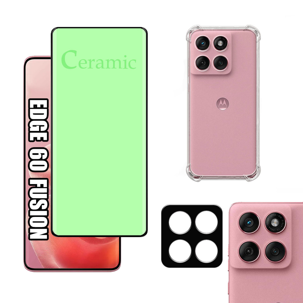 KIT Para Motorola Edge 60 Fusion - Película de Cerâmica 9D - Capa - Câmera