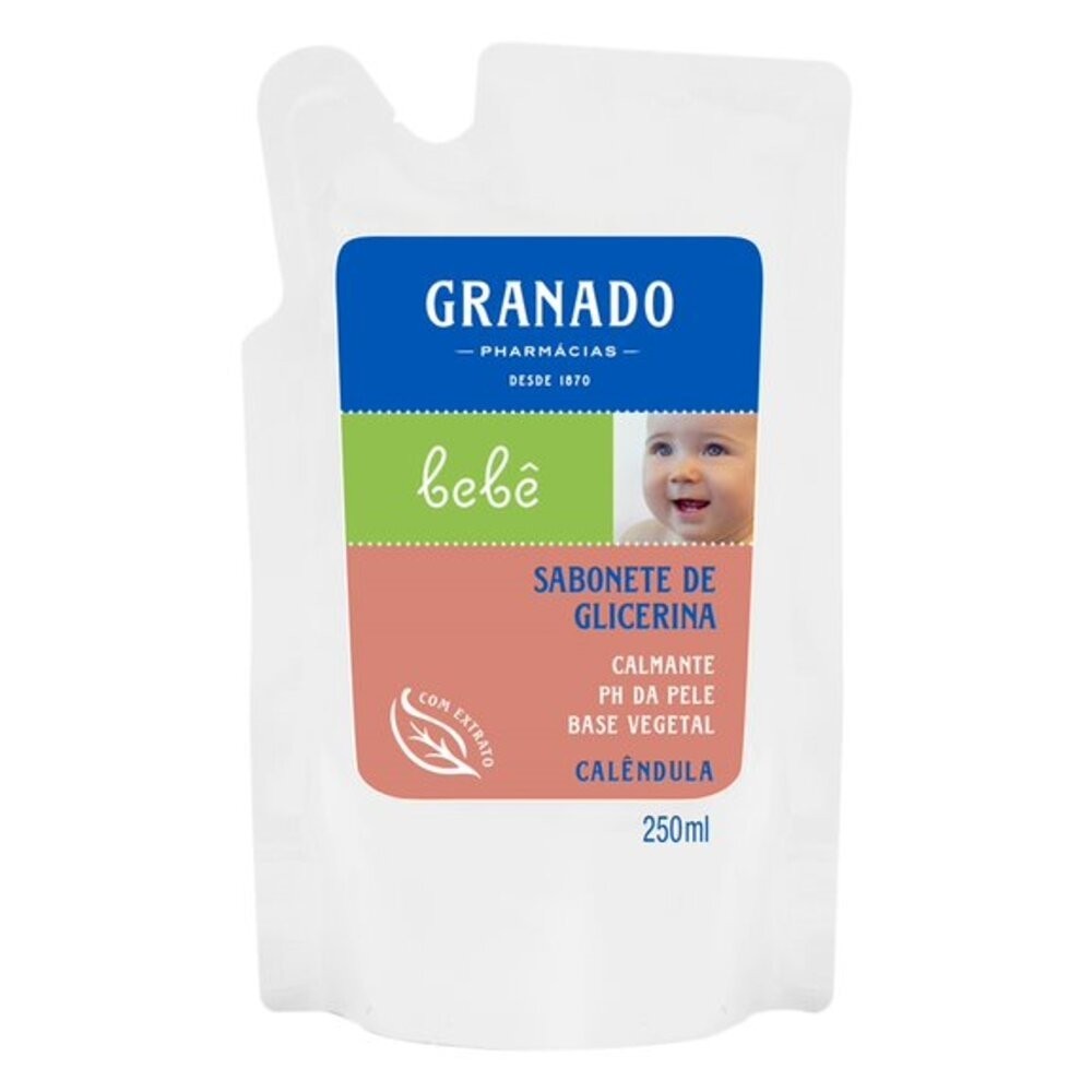 Sabonete Líquido Granado Glicerina Bebê Calêndula Refil 250ml em Oferta na Shopee