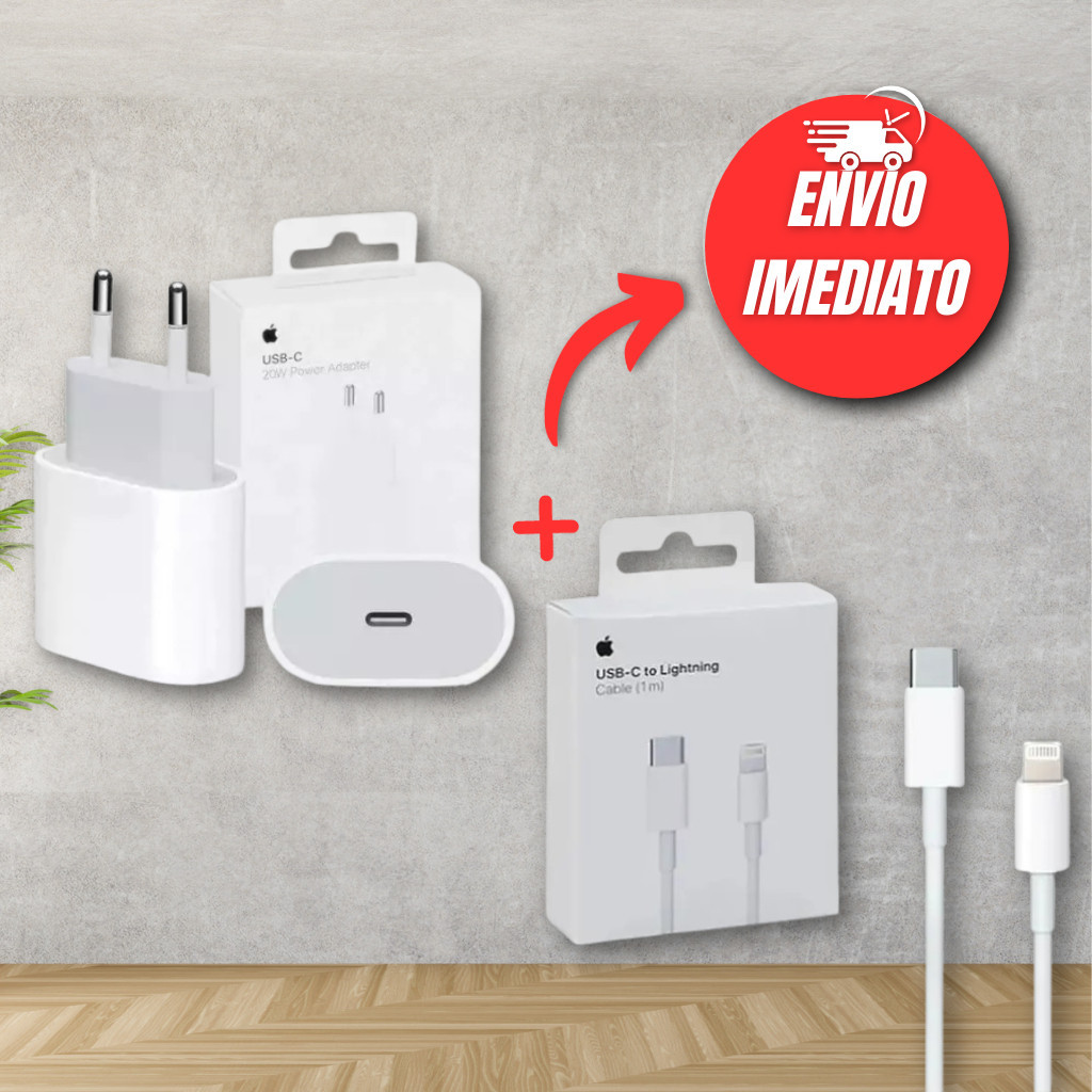 Carregador Turbo iPhone Kit Completo com Fonte e Cabo