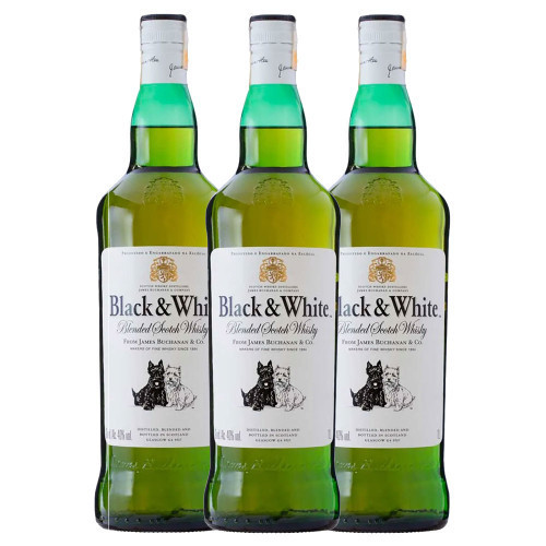 Whisky Black e White 1L 3 Unidades em Oferta na Shopee
