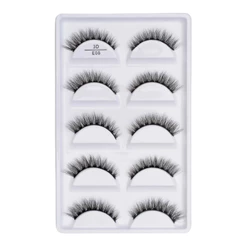 Cartela com 5 pares de cilios postiços naturais modelo - E08