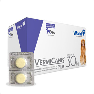 VermiCanis Plus Vermífugo World para Cães de 30Kg - Blíster 2 Comprimidos em Oferta na Shopee