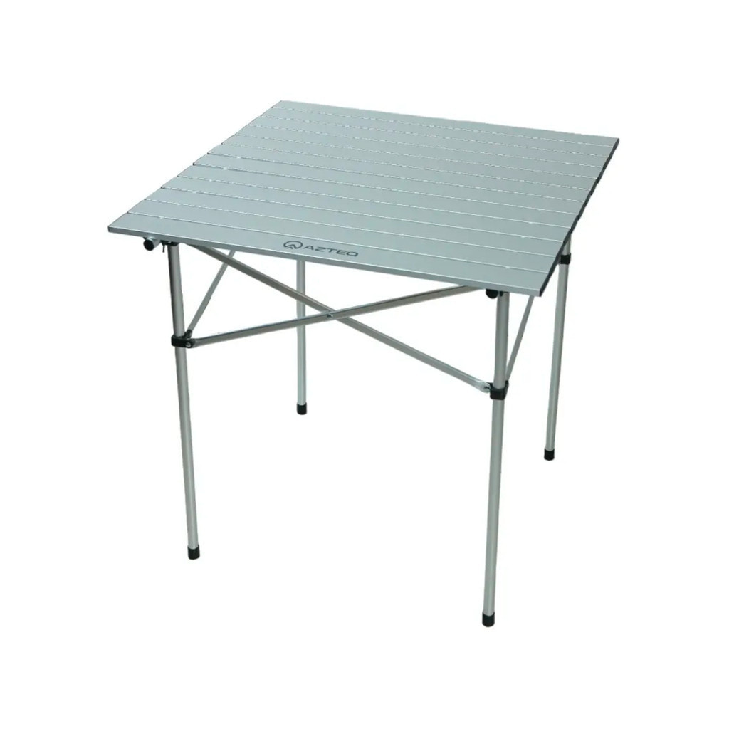 Mesa Dobrável Camping Pescaria Lazer Praia Iztac em Alumínio 70x70cm - Prata - N