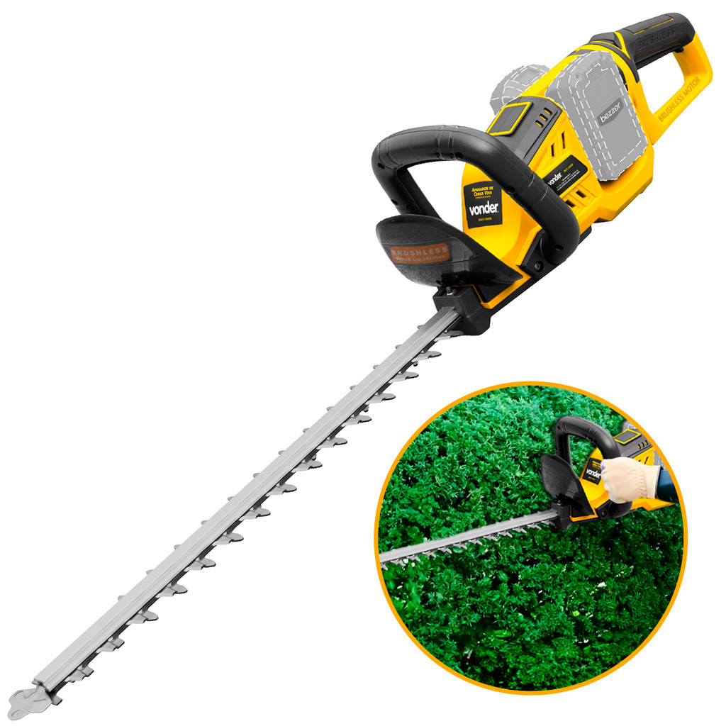 Aparador de Cerca Viva Arbusto Vonder 1550 rpm a Bateria 18v+18v Lâmina 510 mm Intercambiável sem Bateria e Carregador