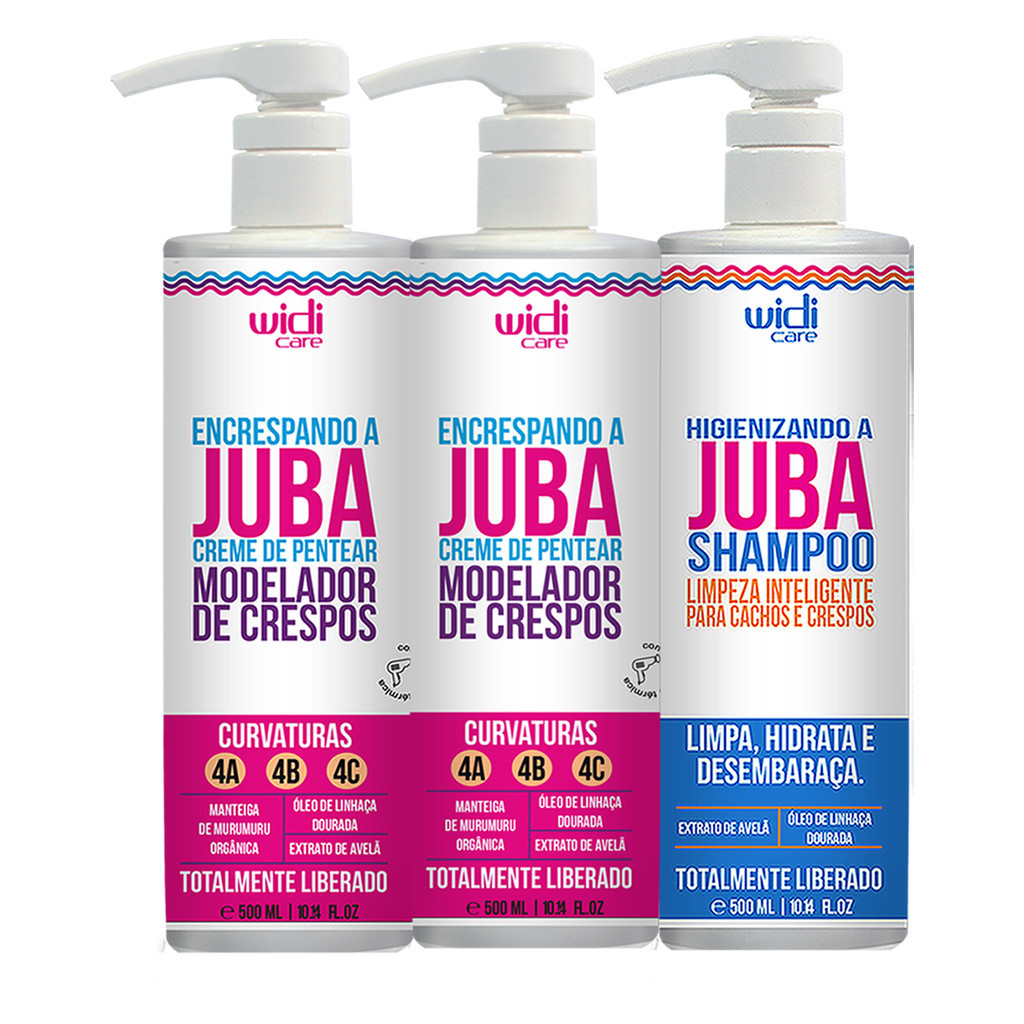 Kit Juba Widi Care Shampoo 500ml + 2 Encrespando 500ml