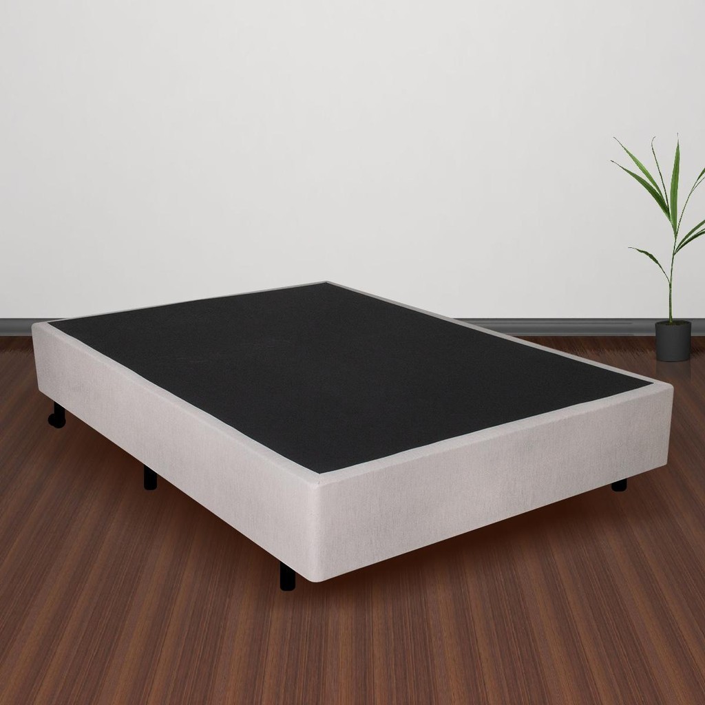 Cama Box Casal Courino Areia 138x188 +Colchão Adapto Ecoflex