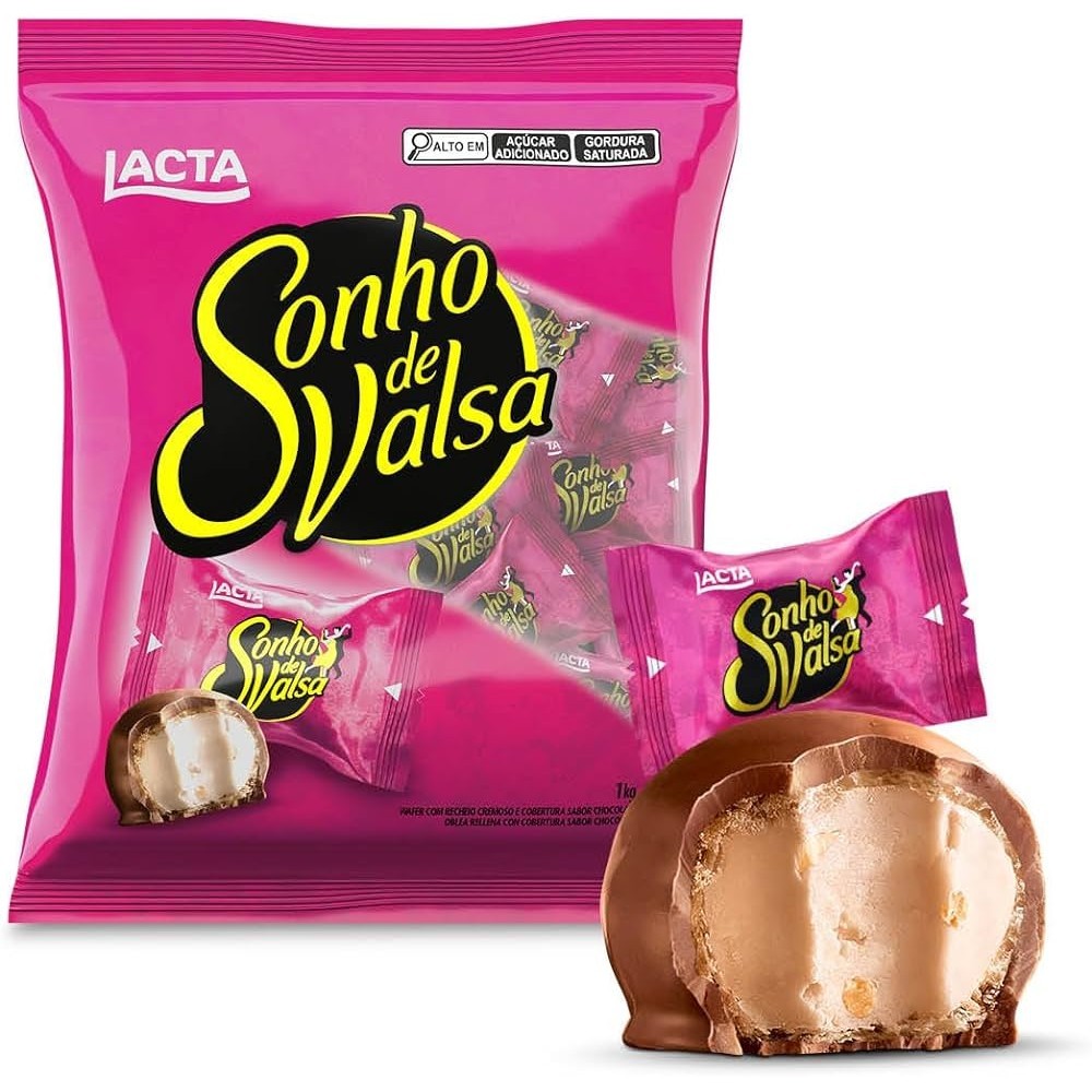 Sonho de Valsa Pacote 1Kg Bombom de Chocolate Lacta 1 kg Flex SP