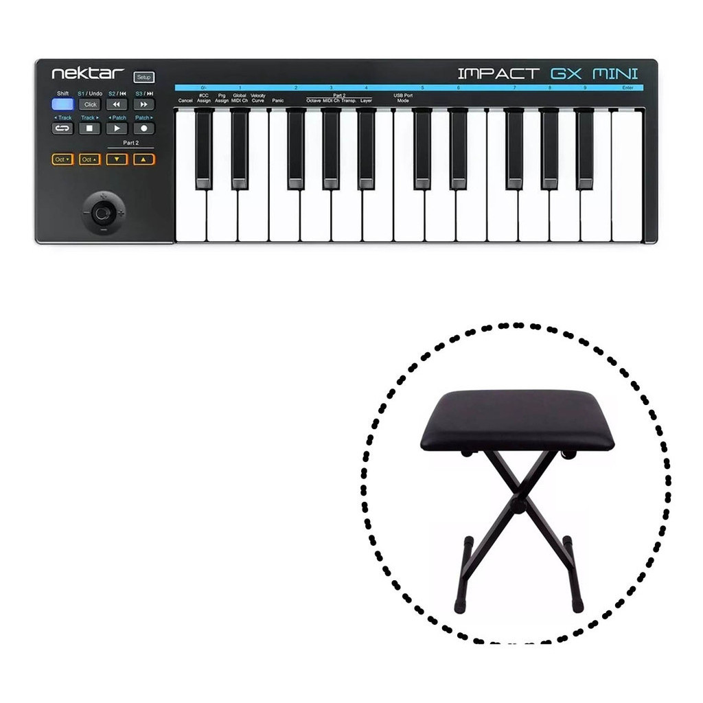 Impact Gx Mini Nektar Teclado Midi Usb 25 Teclas + Banco