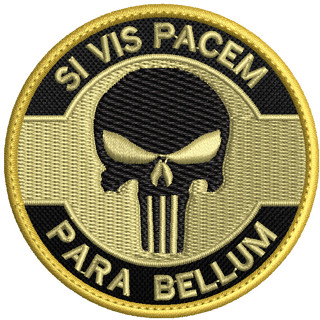 Patch Caveira caveira Punisher Si Vis Pacem Para Bellum 7cm em Oferta na Shopee