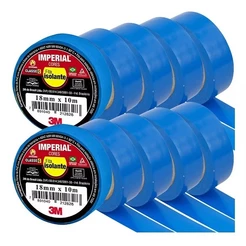 Kit 10 Fita Isolante 3M Imperial 18MM X 10M Azul