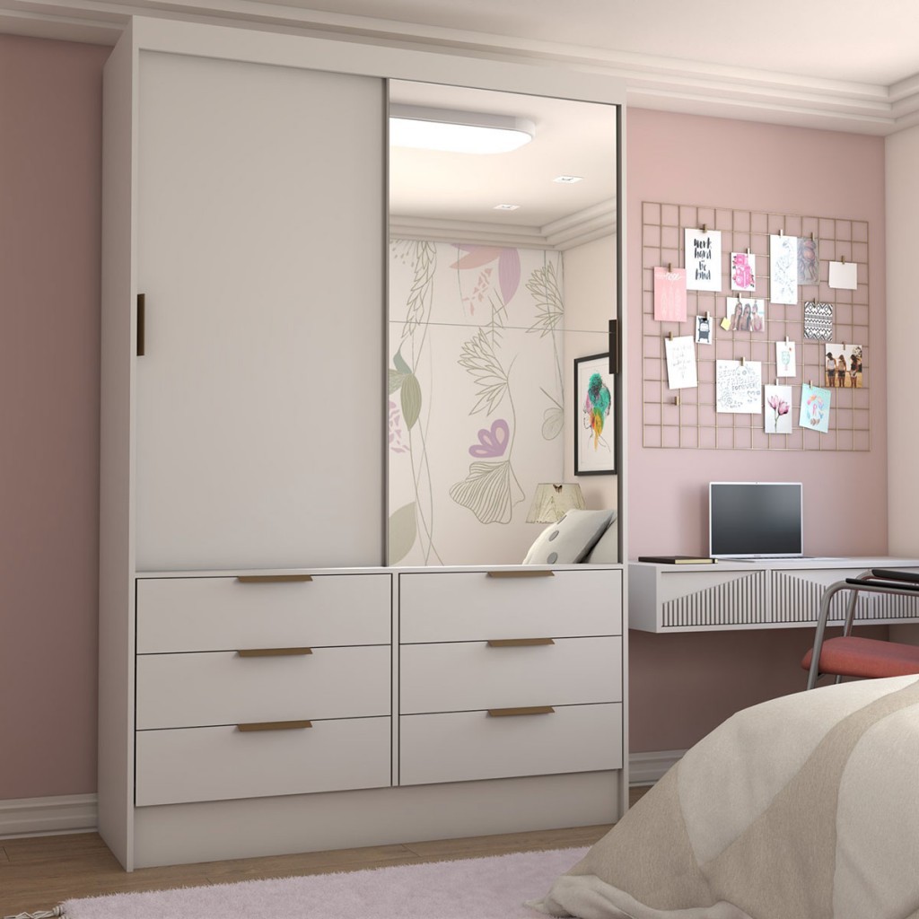 Guarda-Roupa Porta de Correr 6 Gavetas: Onde Comprar | BuscaProdutos