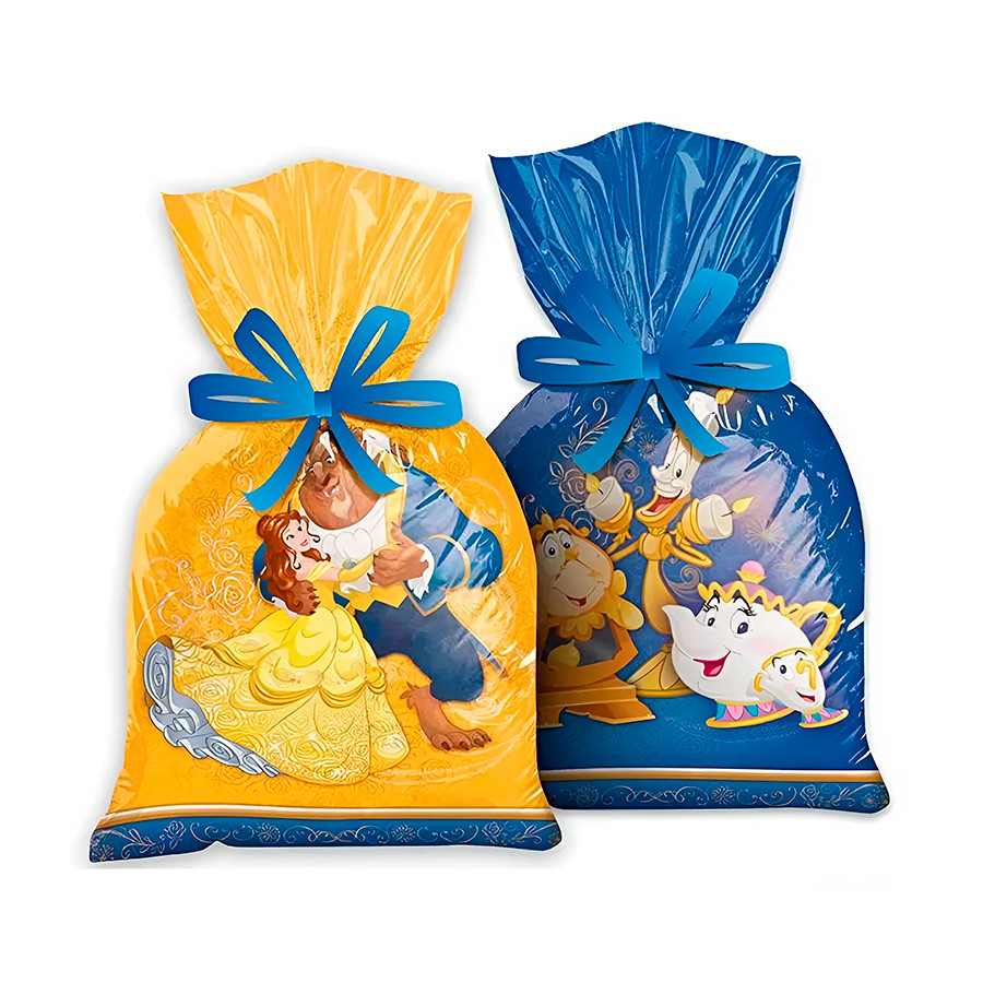 Sacola Plástica - Bela e A Fera - 12 unidades - Regina em Oferta na Shopee