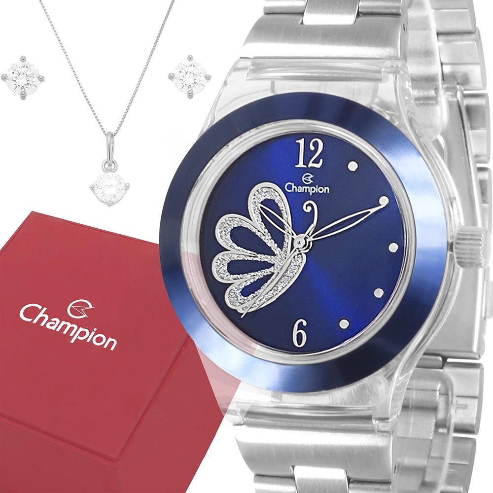 Relógio Feminino Champion Prata Original Garantia 1 Ano Top - Watches