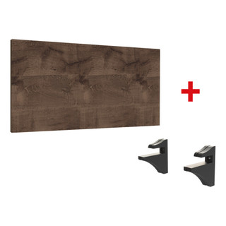 Kit Prateleira MDP 60x25 + Suporte em ABS Preto Brasforma - Chocolate