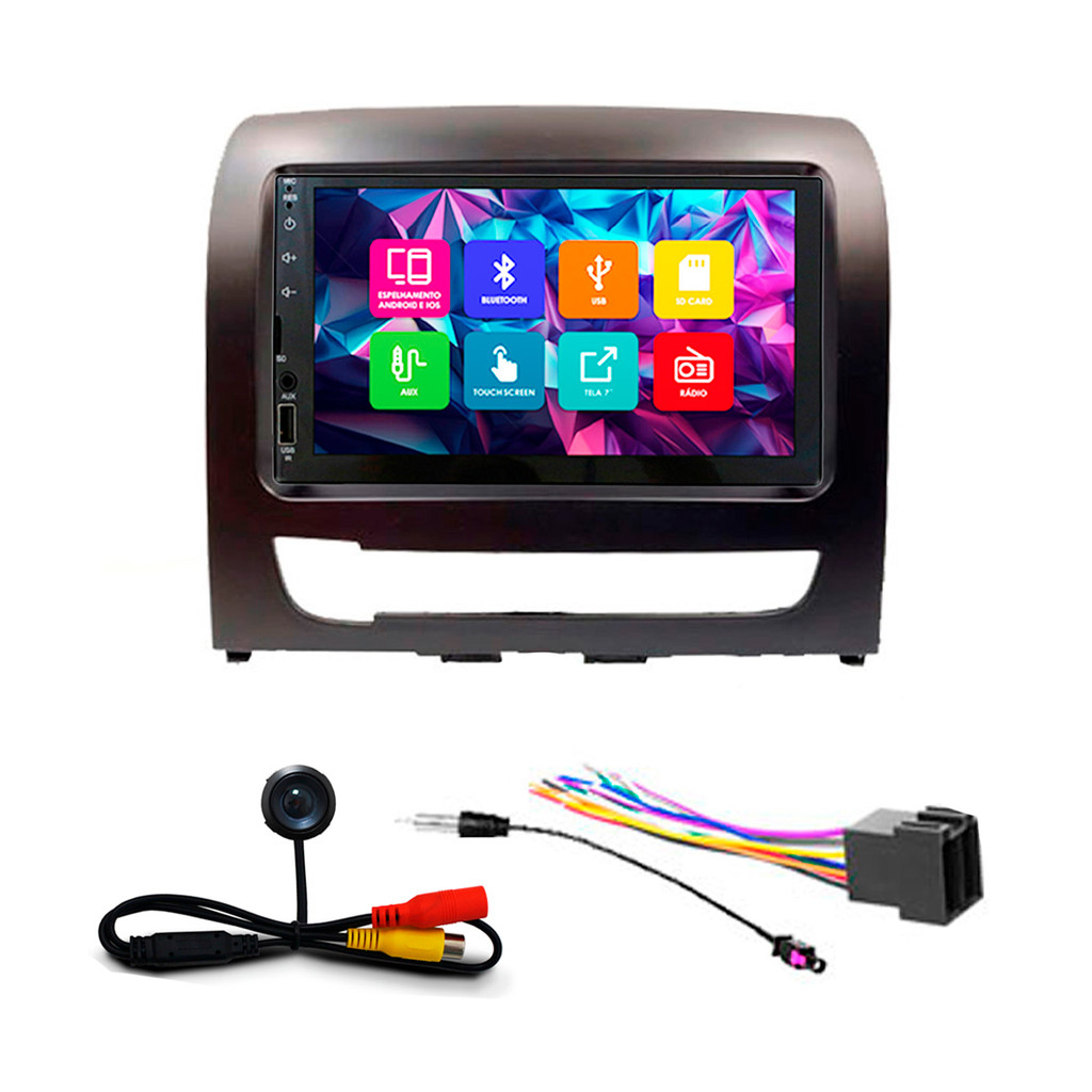 Kit Multimidia 7 Pol Idea Adventure Attractive 2012 2013 2014 Espelhamento Android Ios 2 Din Preto Camera Ré em Oferta na Shopee