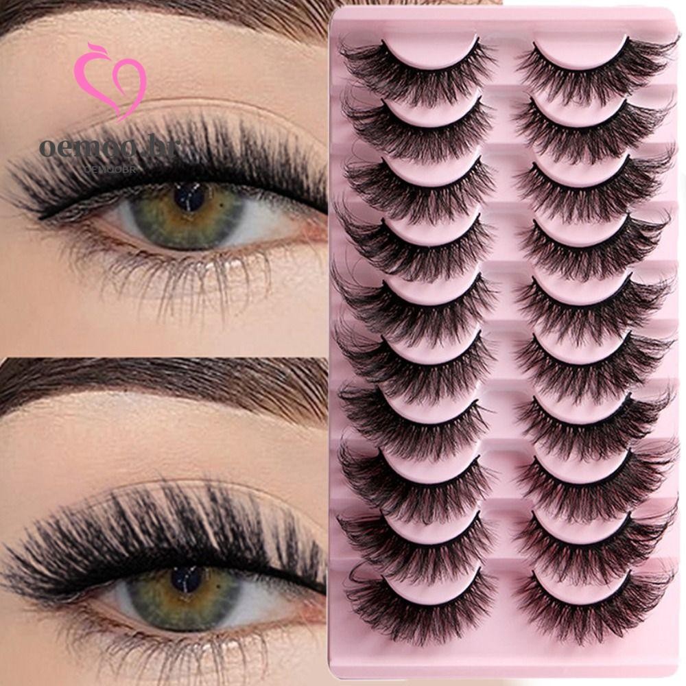 OEMOOEN 10Pairs EyeLashes Cat Pestanas Naturais De Mink Fofo Alado