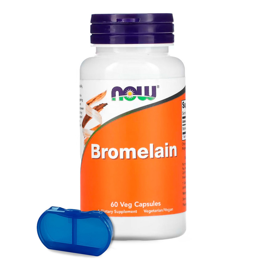Bromelaína 500mg Now Foods 60 Cápsulas Importado + Porta Cápsulas em Oferta na Shopee