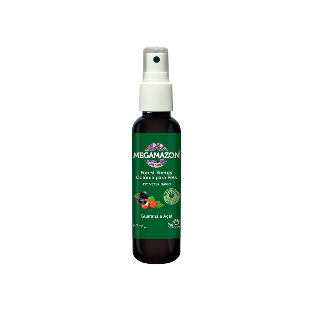 Colônia Pet Society Megamazon Forest Energy Guaraná e Açaí Cães Gatos 60mL