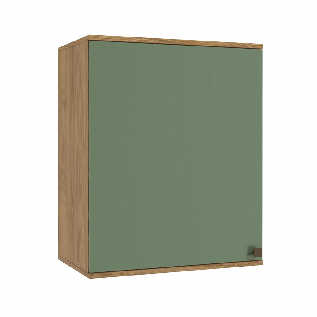 Armário Aéreo Celeste Kappesberg 100% MDF 1 Porta Nogueira/Verde 60cm - Home & Living