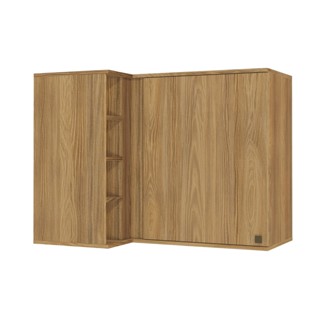 Armário Aéreo de Canto Reto Celeste Kappesberg 100% MDF 1 Porta 4 Nichos Nogueira 98cm em Oferta na Shopee