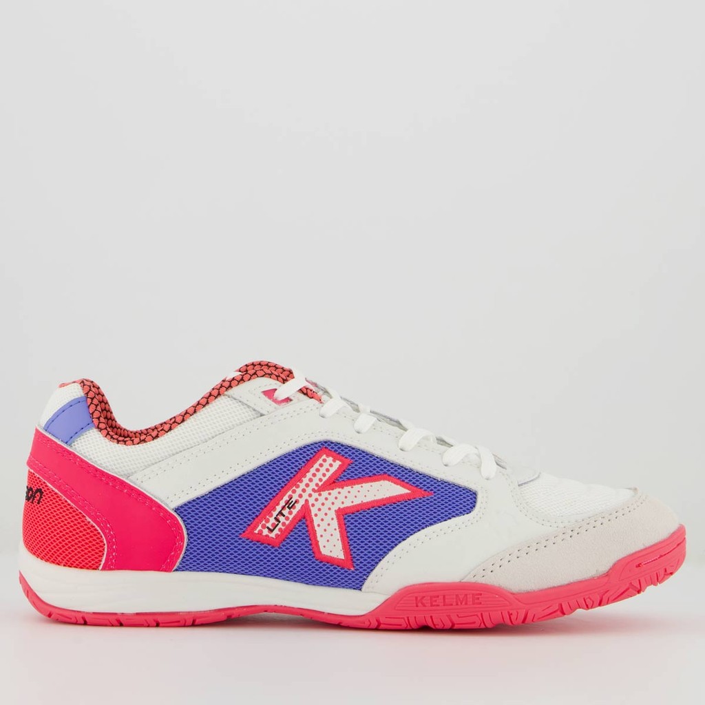 Chuteira Kelme Precision Lite Futsal Branca e Rosa - Sports & Outdoors