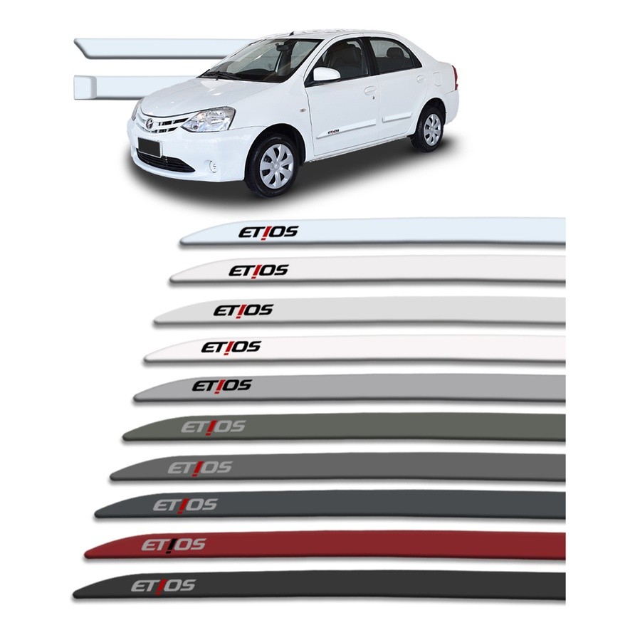 JOGO FRISO LATERAL FACÃO ETIOS HATCH E SEDAN 2012 A 2021