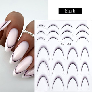 3D Gradiente Linha Francesa Adesivos De Unhas Roxo Rosa Azul Dicas Guia Para DIY Manicure Decoração Estêncil Ferramenta em Oferta na Shopee