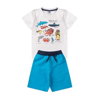 Conjunto Infantil Masculino Sob O Mar em Oferta na Shopee