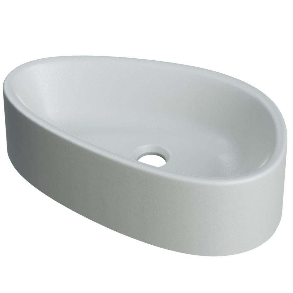 Cuba de Apoio Gota Para Banheiro Lavabo C01 BG43W Cinza Matte Fosca  - Lyam - Home & Living