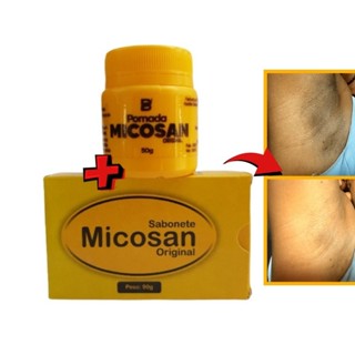 Clareador de Virilha e Melasmo Micosan Original 01 Pomada e 01 Sabonete em barra em Oferta na Shopee