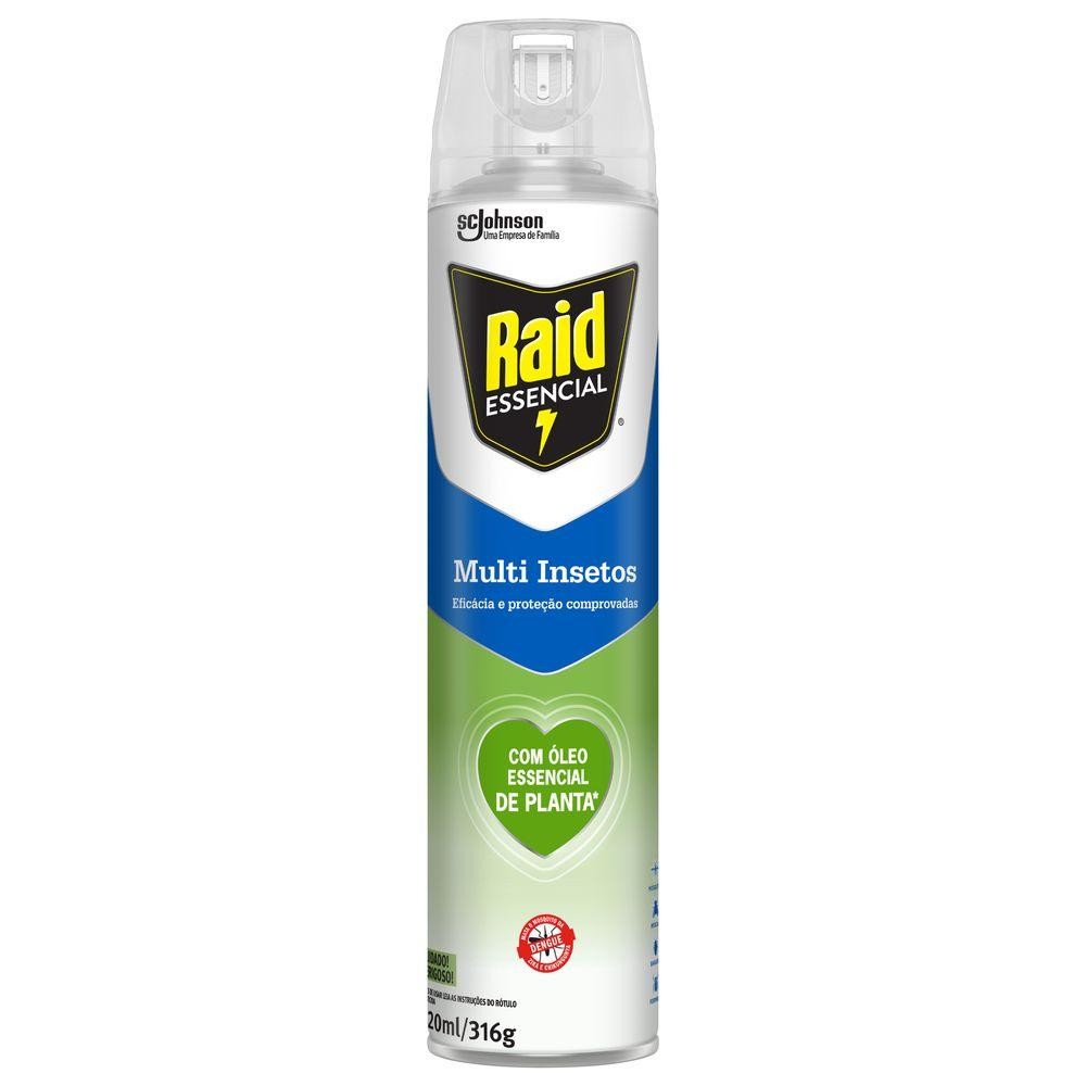 Inseticida Aerossol Multi-Insetos Raid Essencial Frasco 420ml Spray em Oferta na Shopee