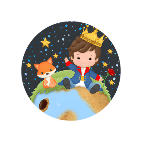 NOVO Painel Festa Infantil Redondo O Pequeno Príncipe, Planeta + Arco, Suporte incluso. Fazemos personalizado com qualquer tema. Confeccionado em Lona fosca, impressão de alta resolução. cenário , p/ Decoração