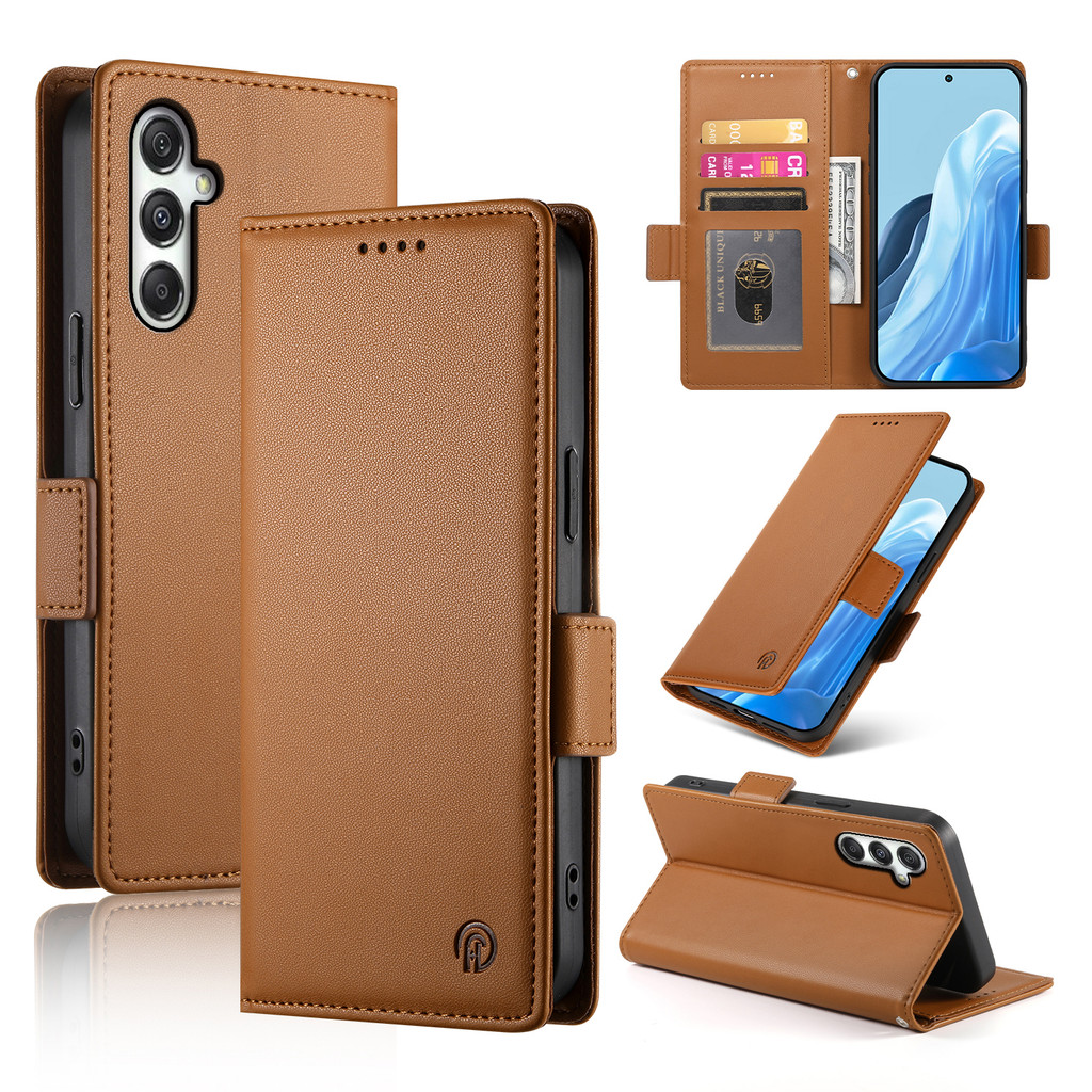 Adequado Para Samsung S24FE M35 A06 A16 A55 A35 A25 A15 A05S A14 A32 Couro flip Lateral Fivela Cartão Capa De Proteção