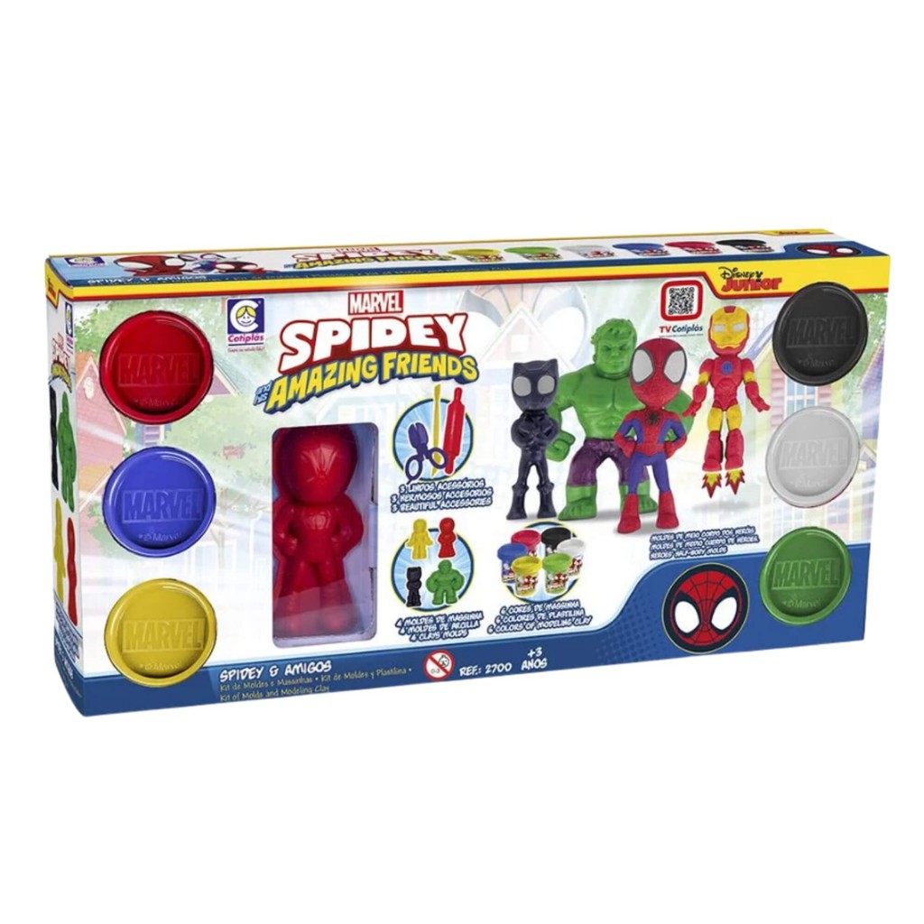 Kit de Massinhas de Modelar com Acessórios Spidey e Amigos Cotiplás - 2700