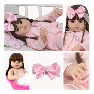 Boneca Reborn de Silicone Cabelo Castanho Menina Princesa em Oferta na Shopee