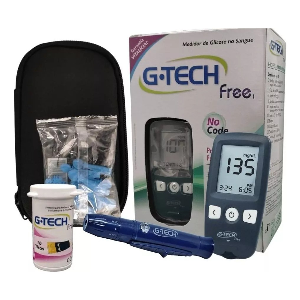 Medidor De Glicose Glicemia Completo Lancetas Tiras Estojo