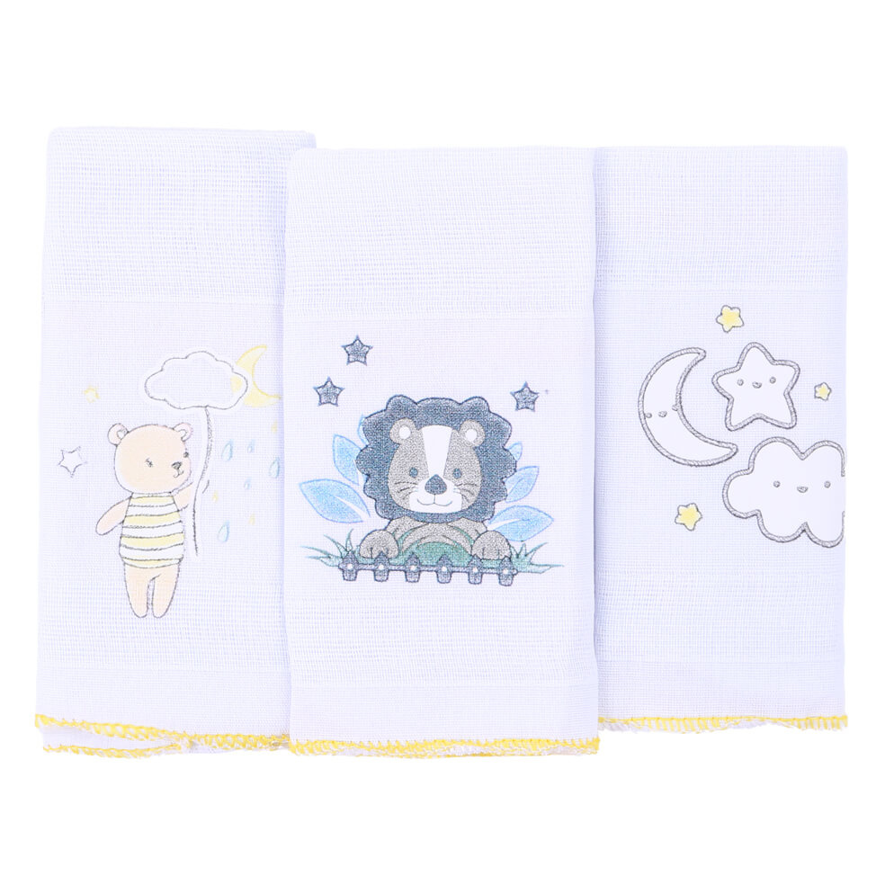 Kit Pano De Boca Incomfral Pinte E Borde Com Puff - 03 Peças em Oferta na Shopee