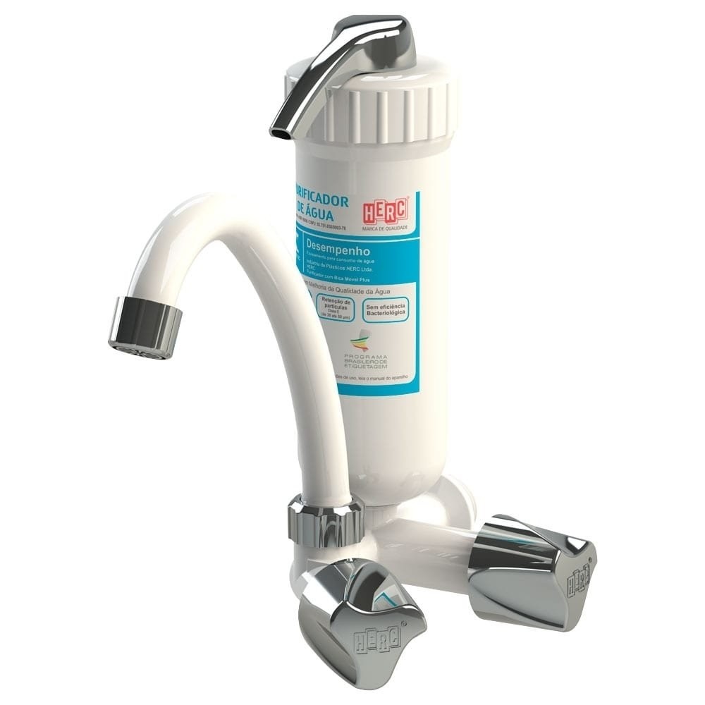 Torneira Com Filtro de Água Herc 2906 1/2P Branca com Cromado