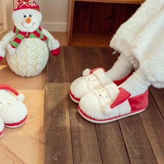 XIXITIAO Chinelos de algodão Natal Véspera de Natal Elk Quente Moda Casa Algodão Sola Macia Meninos Meninas Inverno