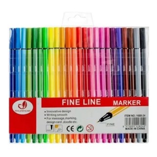 Kit 24 Cores De Canetas Fine Line Coloridas Ponta Fina 0.4 mm Fineliner em Oferta na Shopee