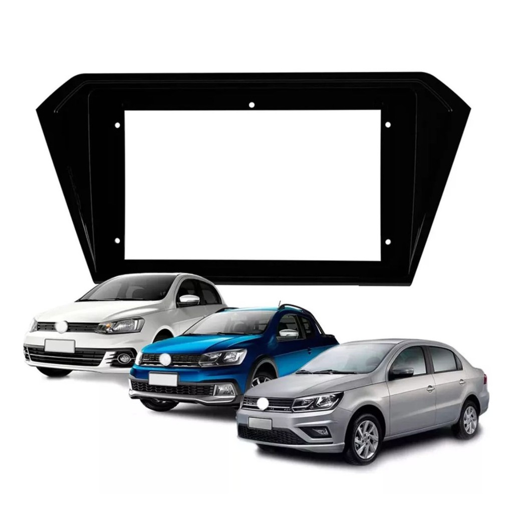 Moldura Painel 9 polegadas Gol G7 G8 Fox Saveiro Voyage Black Piano Fiamon
