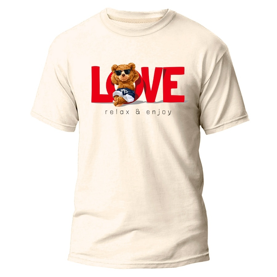 Camisa Camiseta Love Relax Enjoy Estampada Algodão Lisa Academia Casual Unissex Trabalho Original
