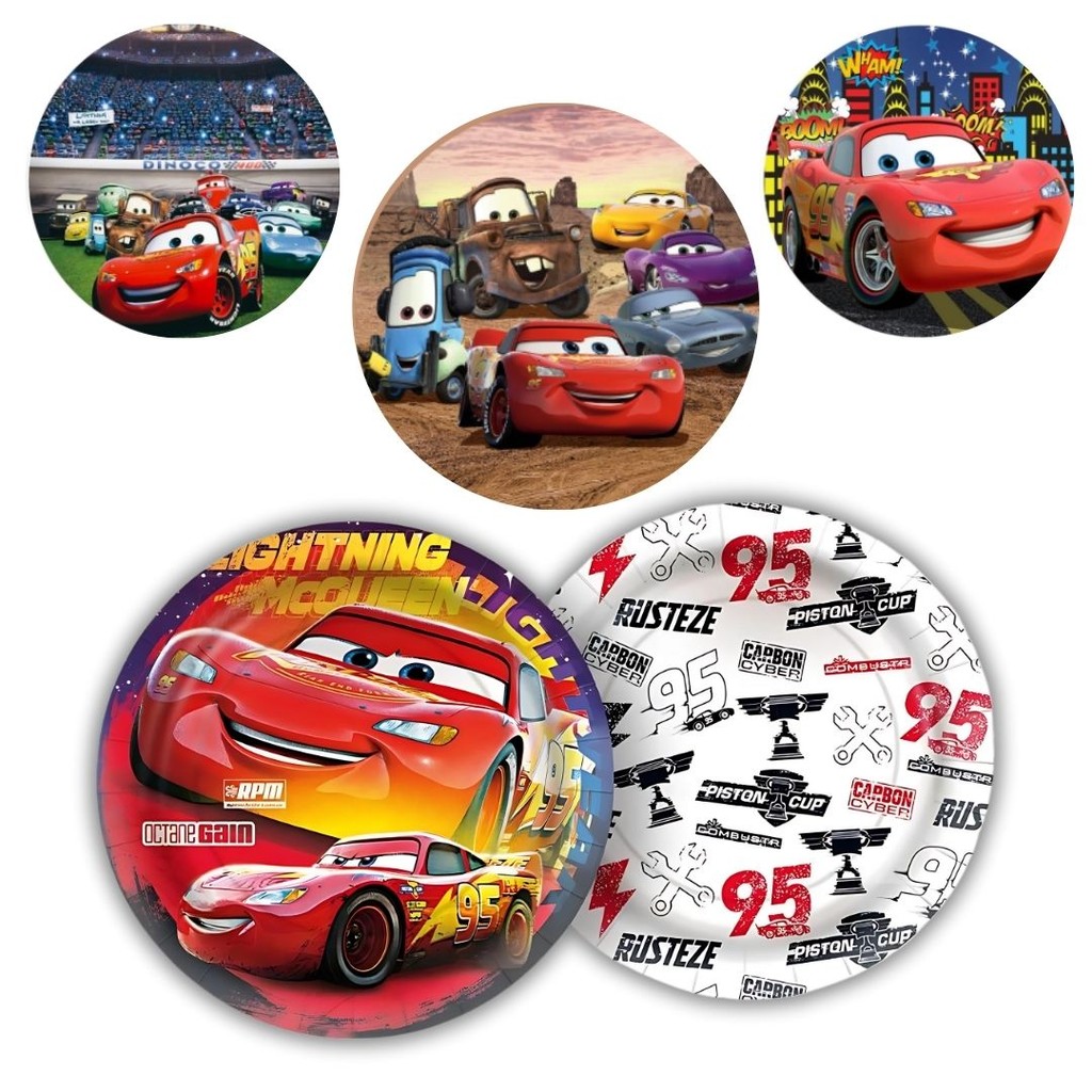 8 PRATO BOLO FESTA  CARROS DISNEY  DE PAPEL 18 CM REGINA em Oferta na Shopee