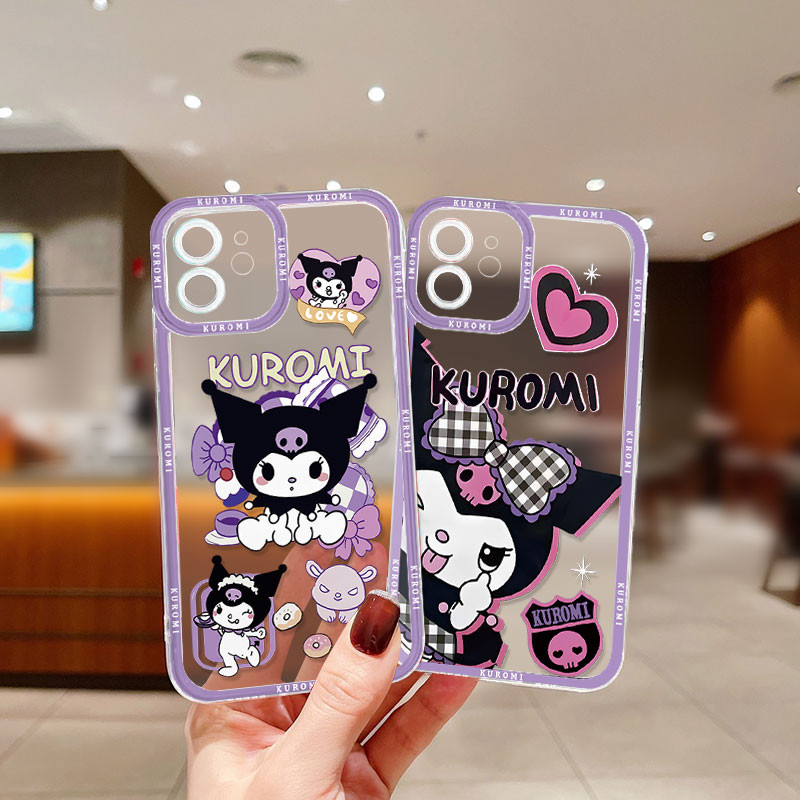 Kuromi Capa Transparente Anti-Impacto Para iPhone xr max 7 11 12 13 14 15 16 pro plus case - detalhe